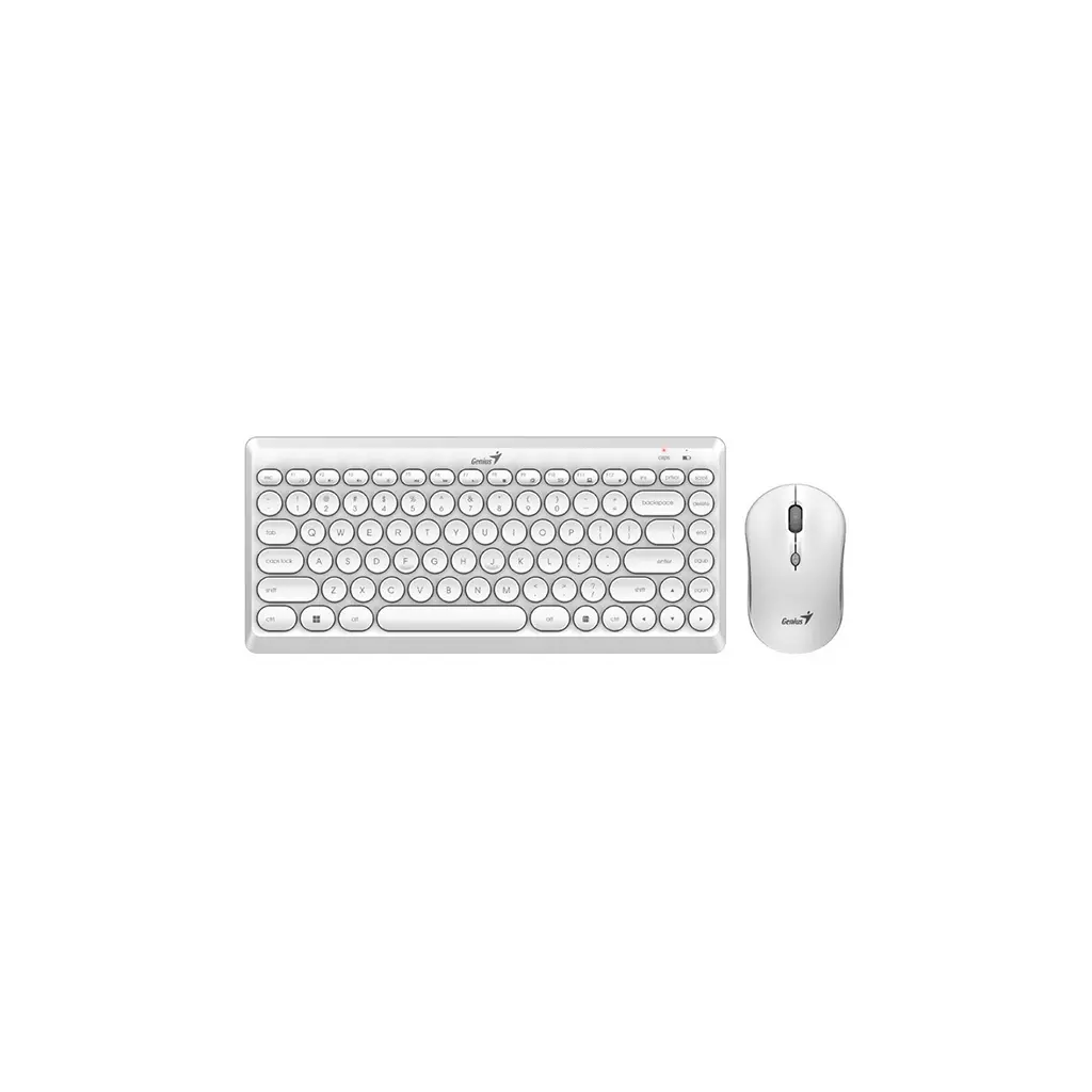 Obrázek produktu Genius LuxeMate Q8000 sada klávesnice bezdrátová CZ/SK, bílá s bezdrátovou optickou myší, 4x AAA, klasická, kulaté klávesy typ 2.4