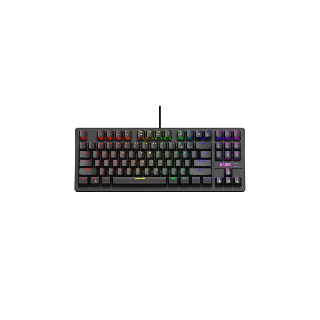 Obrázek produktu Marvo KG901, klávesnice CZ/SK, herní, modré spínače typ drátová (USB), černá, mechanická, podsvícení