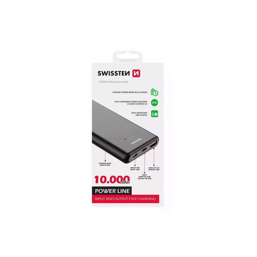 Obrázek produktu SWISSTEN POWER LINE POWER BANK 10000 mAh 20W POWER