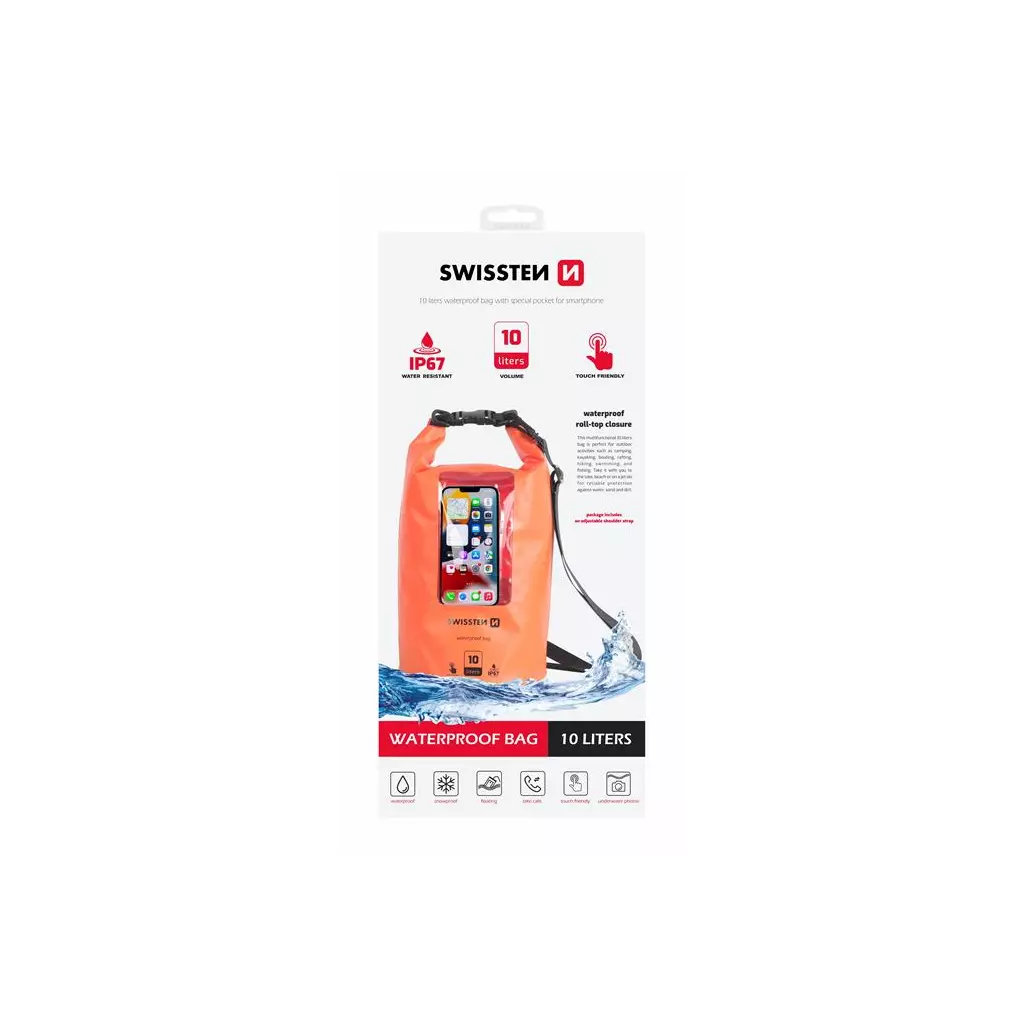 Obrázek produktu VODOTĚSNÉ POUZDRO SWISSTEN WATERPROOF ORANŽOVÉ(10L)