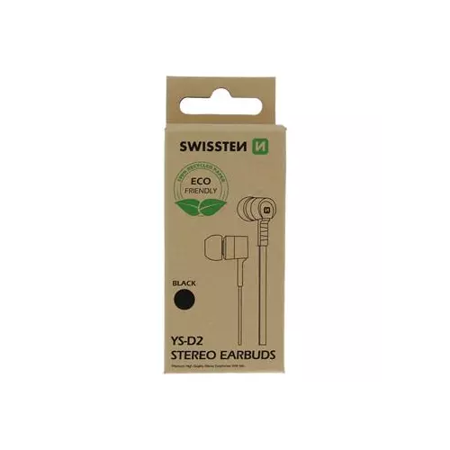 obrázek produktu SLUCHÁTKA SWISSTEN EARBUDS RAINBOW YS-D2 ČERNÁ (ECO BALENÍ)