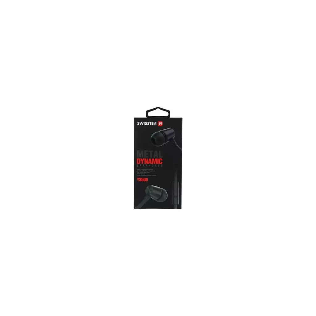 Obrázek produktu SLUCHÁTKA SWISSTEN EARBUDS DYNAMIC YS500 ČERNÁ