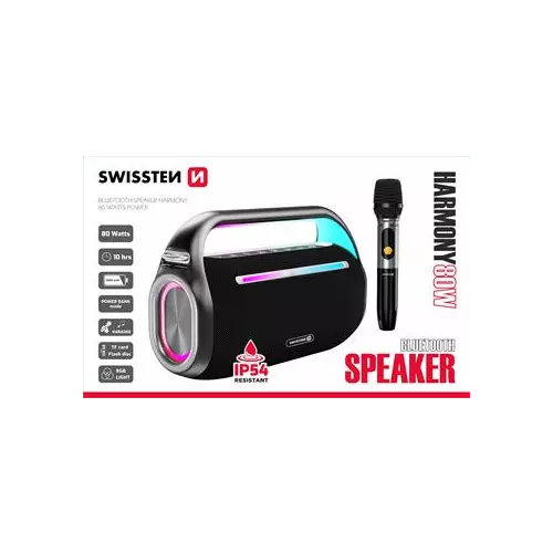 obrázek produktu SWISSTEN BLUETOOTH REPRODUKTOR HARMONY 80W ČERNÝ