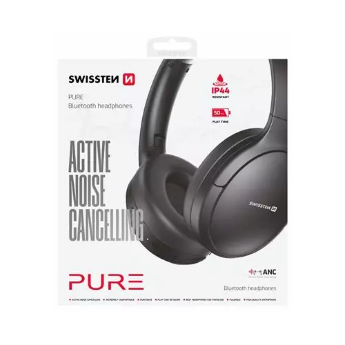 obrázek produktu BLUETOOTH ANC SLUCHÁTKA SWISSTEN PURE ČERNÁ