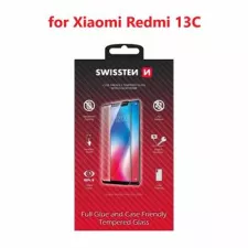 obrázek produktu SKLO SWISSTEN FULL GLUE, COLOR FRAME, CASE FRIENDLY PRO XIAOMI REDMI 13C ČERNÉ