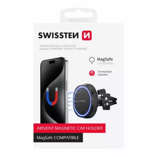 obrázek produktu SWISSTEN MAGNETICKÝ DRŽÁK DO VENTILACE AUTA MagStick COMPACT(kompatibilní s MagSafe)