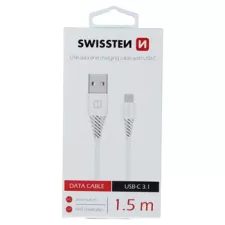 obrázek produktu DATOVÝ KABEL SWISSTEN USB / USB-C 3.1 BÍLÝ 1,5 M (7mm)