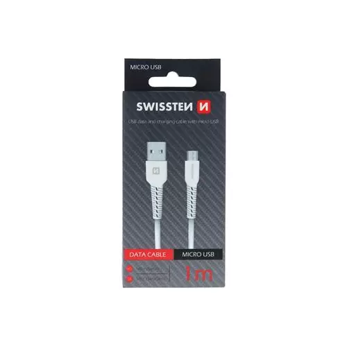 obrázek produktu DATOVÝ KABEL SWISSTEN USB / MICRO USB 1,0 M BÍLÝ