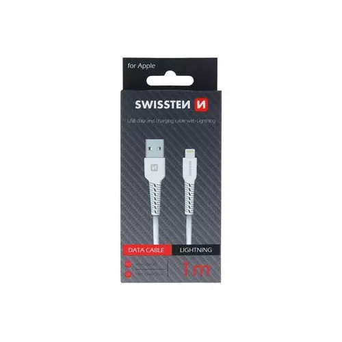 obrázek produktu DATOVÝ KABEL SWISSTEN USB / LIGHTNING 1,0 M BÍLÝ