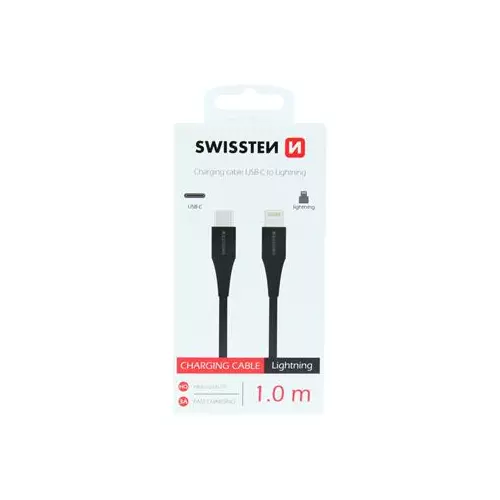 obrázek produktu NABÍJECÍ KABEL SWISSTEN USB-C / LIGHTNING 1,0 M ČERNÝ