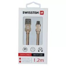 obrázek produktu DATOVÝ KABEL SWISSTEN TEXTILE USB / MICRO USB 1,2 M ZLATÝ