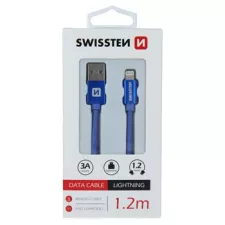 obrázek produktu DATOVÝ KABEL SWISSTEN TEXTILE USB / LIGHTNING 1,2 M MODRÝ