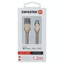 obrázek produktu DATOVÝ KABEL SWISSTEN TEXTILE USB / LIGHTNING MFi 1,2 M ZLATÝ
