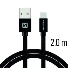 obrázek produktu SWISSTEN kabel USB USB-C textilní 2m 3A černá