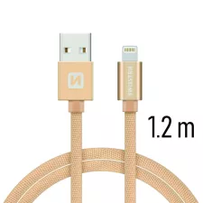 obrázek produktu SWISSTEN kabel USB Lightning textilní 1,2m 3A zlatá