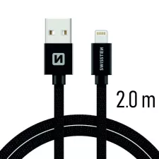 obrázek produktu SWISSTEN kabel USB Lightning textilní 2m 3A černá