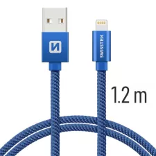 obrázek produktu SWISSTEN kabel USB Lightning textilní 1,2m 3A modrá