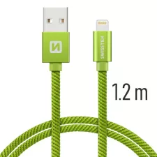 obrázek produktu SWISSTEN kabel USB Lightning textilní 1,2m 3A zelená