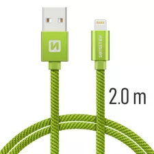 obrázek produktu SWISSTEN kabel USB Lightning textilní 2m 3A zelená