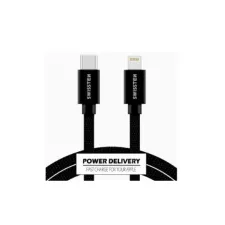 obrázek produktu SWISSTEN kabel USB-C Lightning MFI textilní 1,2m 3A černá