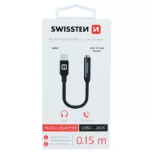 obrázek produktu SWISSTEN redukce USB-C JACK 3,5mm textilní 0,15m černá