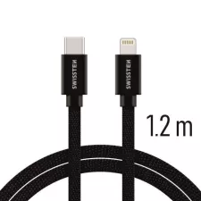 obrázek produktu SWISSTEN kabel USB-C Lightning textilní 1,2m 3A černá (vhodné do aut)