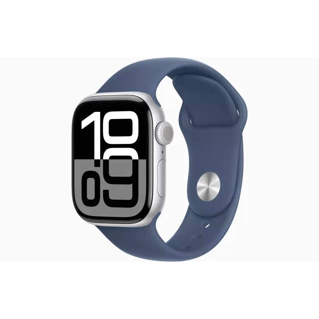 Obrázek produktu Apple Watch S10 Cell/42mm/Silver/Sport Band/Denim/-M/L