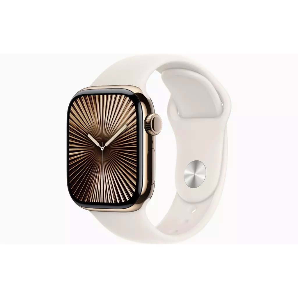 Obrázek produktu Apple Watch S10 Cell/42mm/Gold/Sport Band/Starlight/-S/M