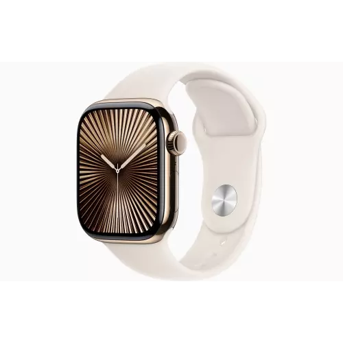 obrázek produktu Apple Watch S10 Cell/42mm/Gold/Sport Band/Starlight/-S/M