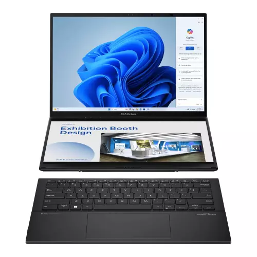 obrázek produktu ASUS Zenbook Duo 14 OLED/UX8406CA-OLED166X/U9-285H/14"/2880x1800/T/32GB/1TB SSD/Arc 140T/W11P/Gray/2