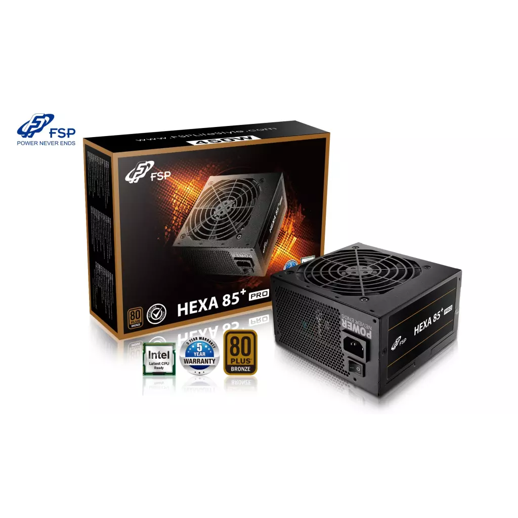 Obrázek produktu FSP HEXA 85+ PRO 450/450W/ATX/80PLUS Bronze/Retail