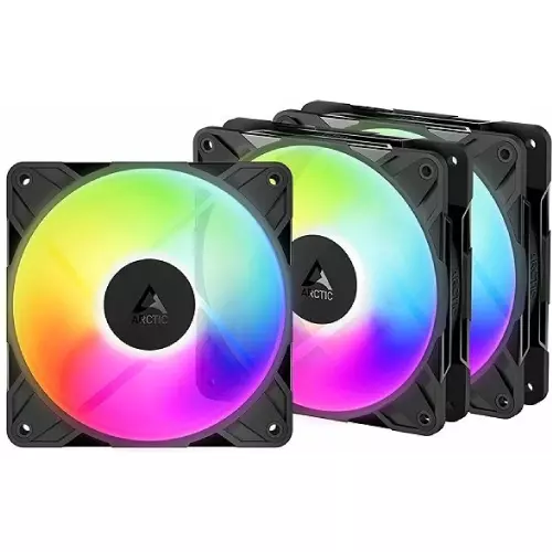 obrázek produktu ARCTIC P12 Pro Reverse A-RGB (3pack) 120mm Case Fan with A-RGB - Reverse Impeller Design - FDB beari