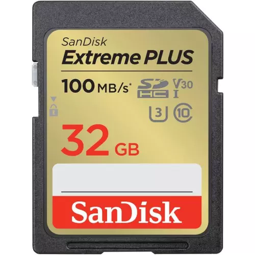 obrázek produktu SanDisk Extreme PLUS/SDHC/32GB/UHS-I U3 / Class 10/Černá