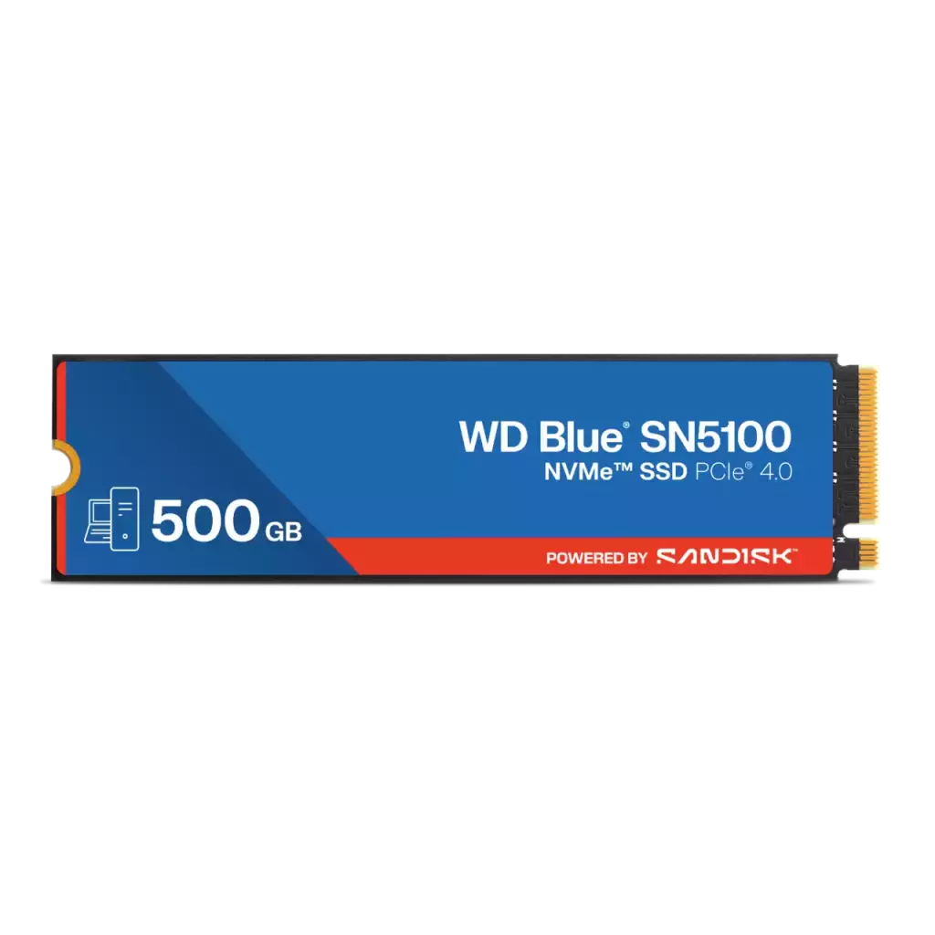 Obrázek produktu WD Blue SN5100 POWERED BY SANDISK/500GB/SSD/M.2 NVMe/Modrá/5R