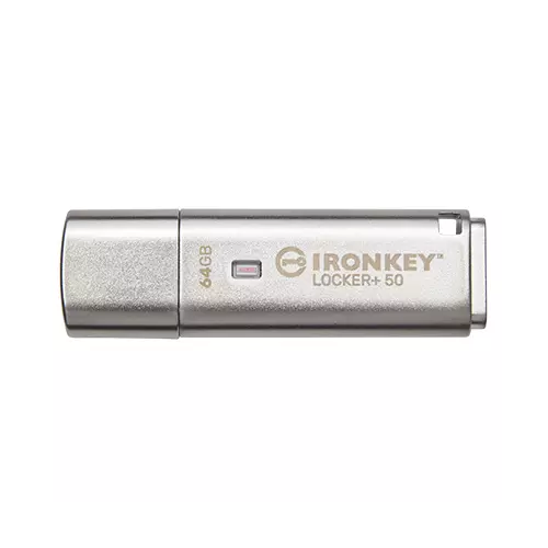 obrázek produktu Kingston IronKey Locker+ 50/64GB/USB 3.1/USB-A/Stříbrná