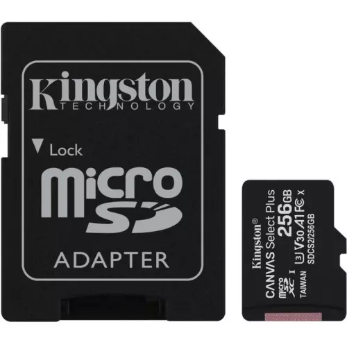 obrázek produktu Kingston CANVAS SELECT PLUS/micro SDXC/256GB/UHS-I U3 / Class 10/+ Adaptér