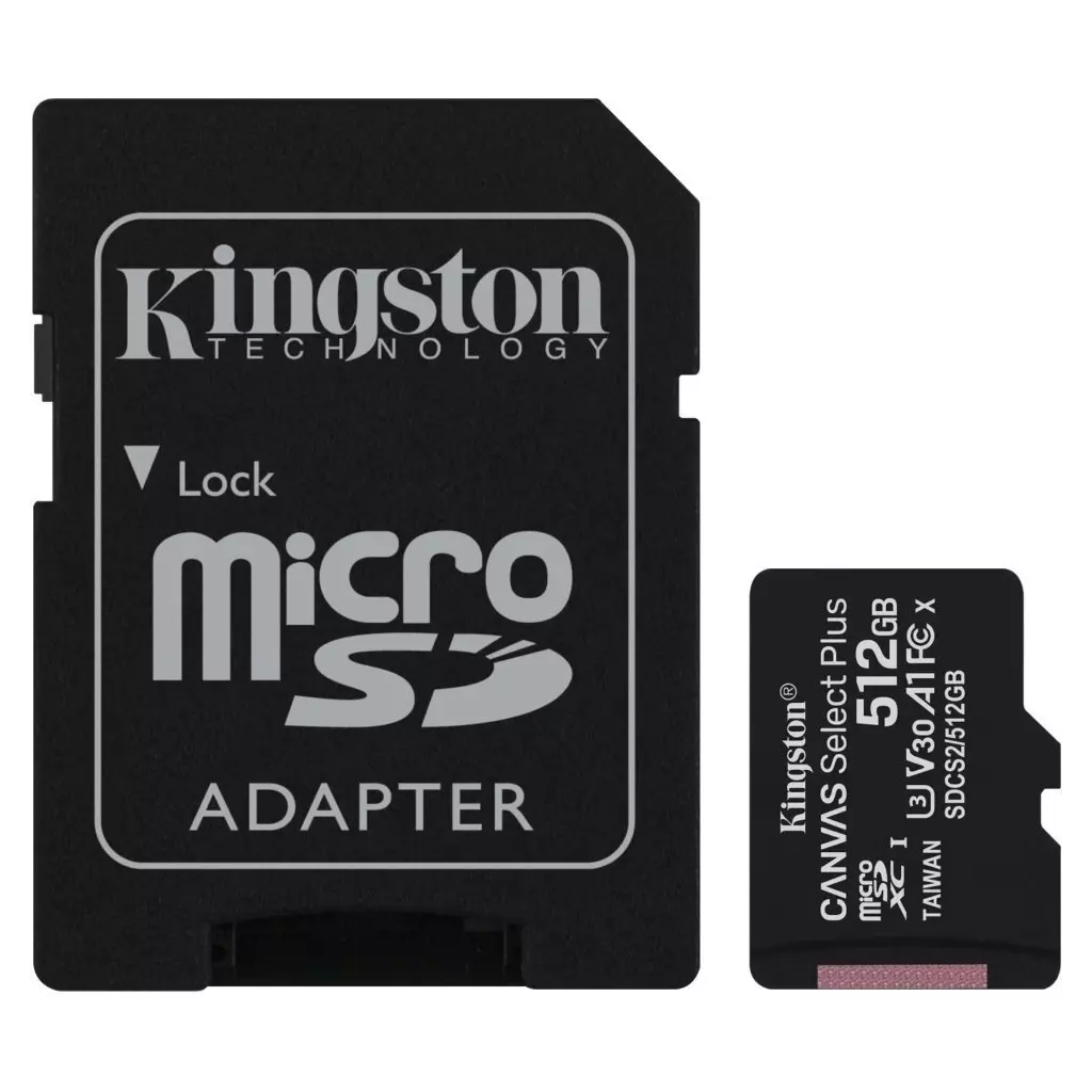 Obrázek produktu Kingston CANVAS SELECT PLUS/micro SDXC/512GB/UHS-I U3 / Class 10/+ Adaptér