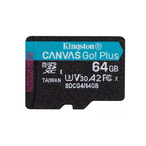 obrázek produktu Kingston Canvas Go Plus A2/Micro SDXC/64GB/UHS-I U3 / Class 10