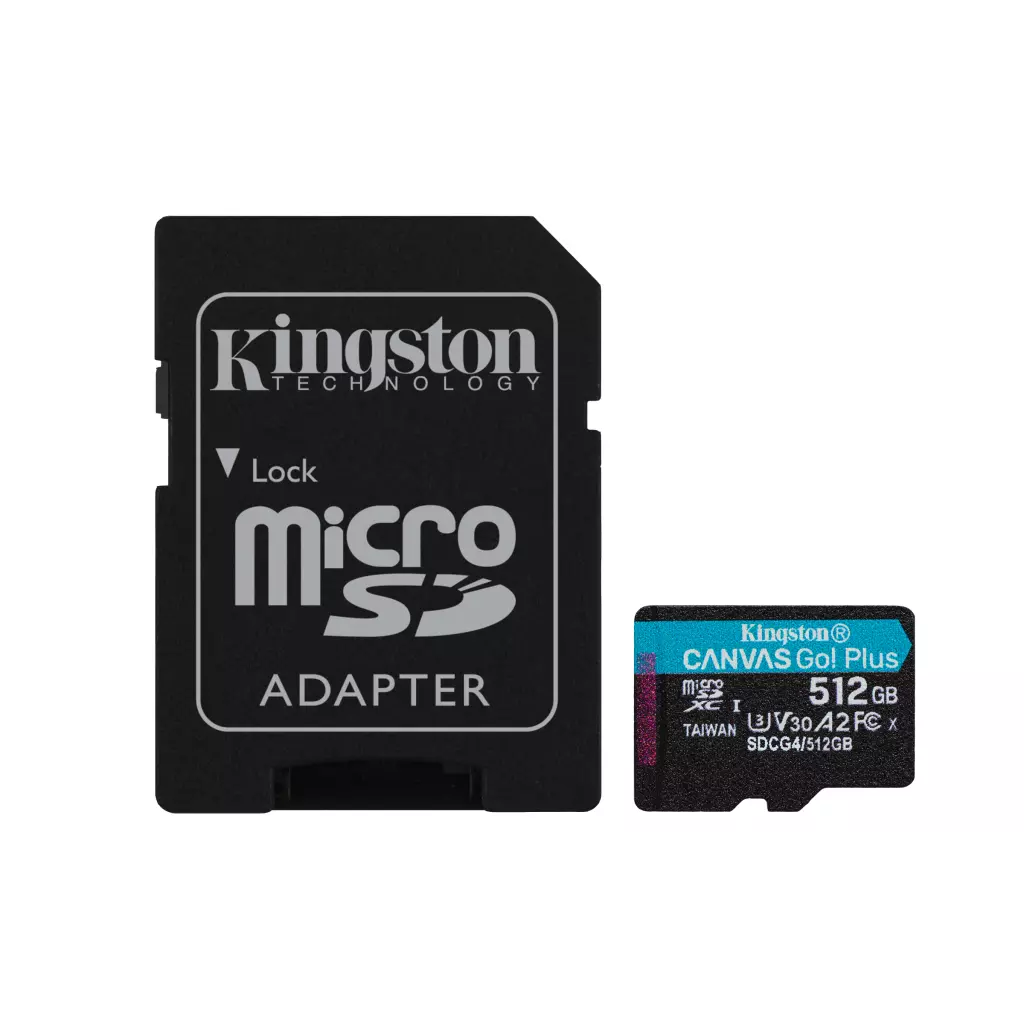 Obrázek produktu Kingston Canvas Go Plus A2/Micro SDXC/512GB/UHS-I U3 / Class 10/+ Adaptér