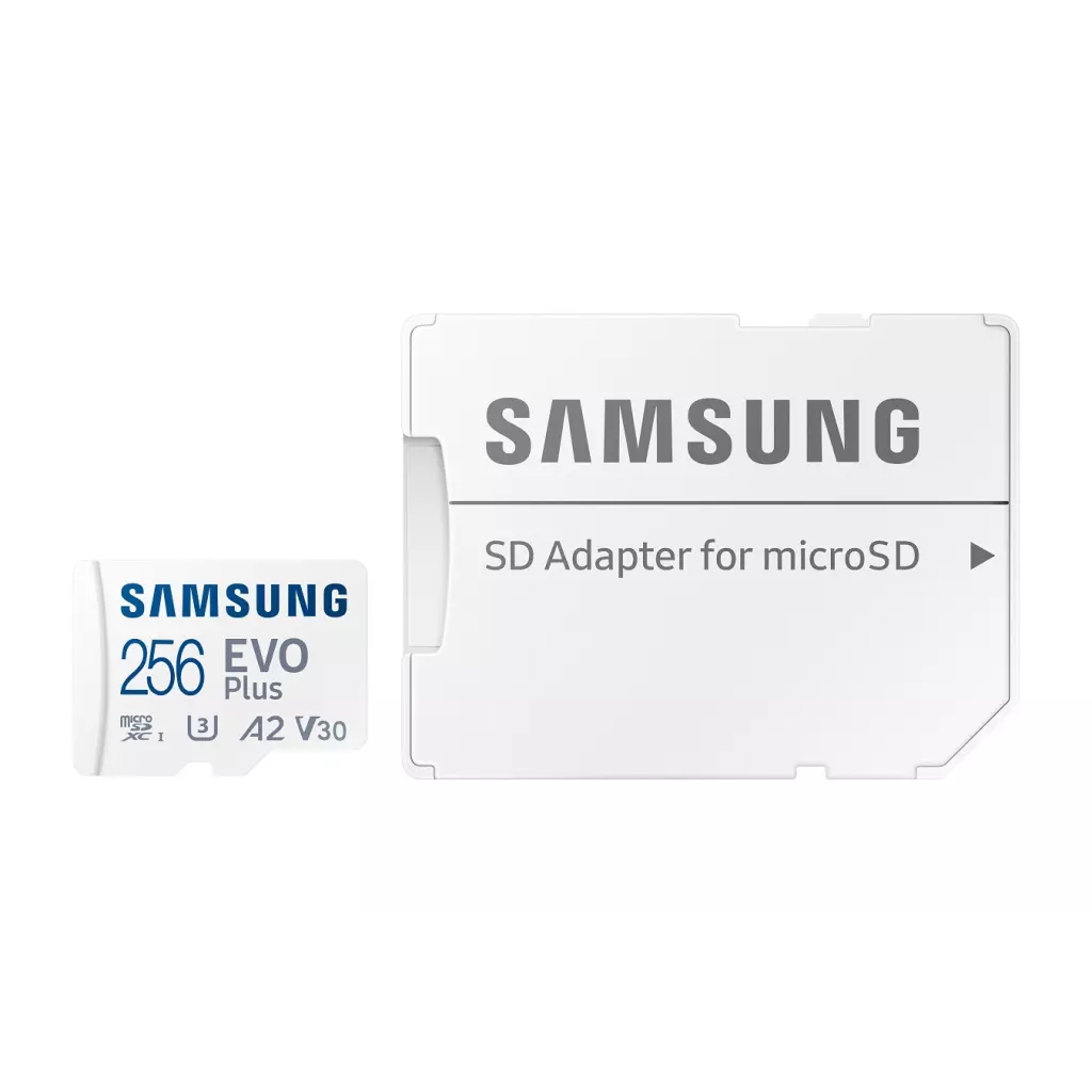 Obrázek produktu Samsung EVO Plus/micro SDXC/256GB/UHS-I U3 / Class 10/+ Adaptér/Bílá
