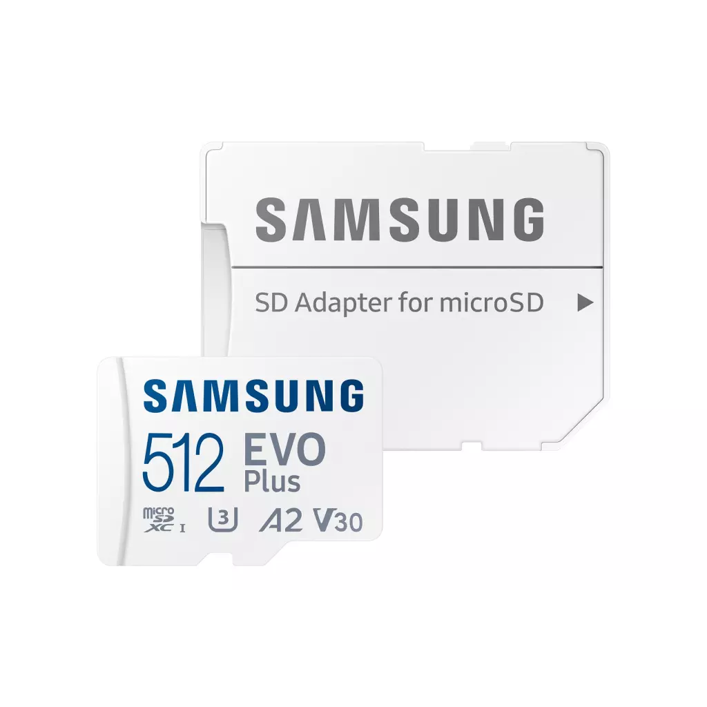 Obrázek produktu Samsung EVO Plus/micro SDXC/512GB/UHS-I U3 / Class 10/+ Adaptér/Bílá
