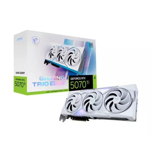 obrázek produktu MSI GeForce RTX 5070 Ti TRIO WHITE/Gaming/OC/16GB/GDDR7