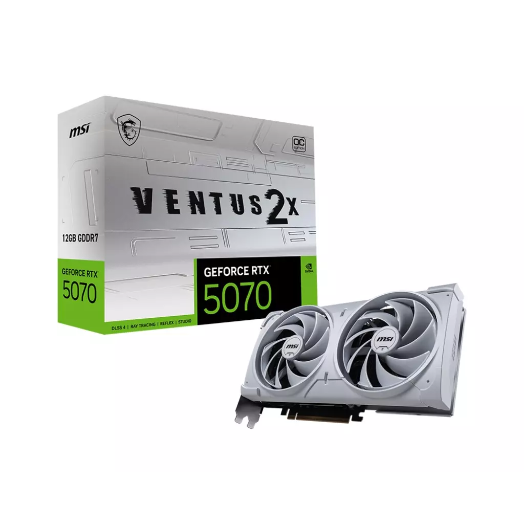 Obrázek produktu MSI GeForce RTX 5070 VENTUS 2X WHITE/OC/12GB/GDDR7