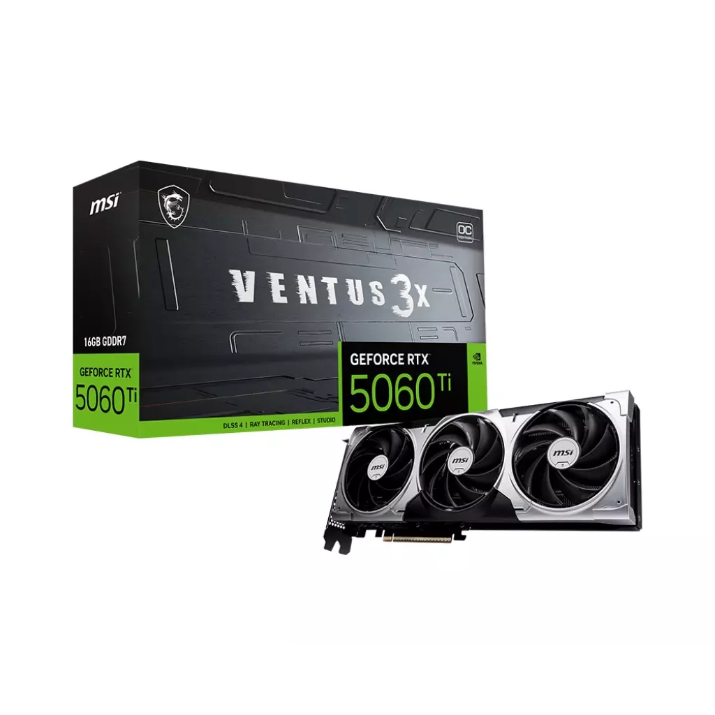 Obrázek produktu MSI GeForce RTX 5060 Ti VENTUS 3X/OC/16GB/GDDR7