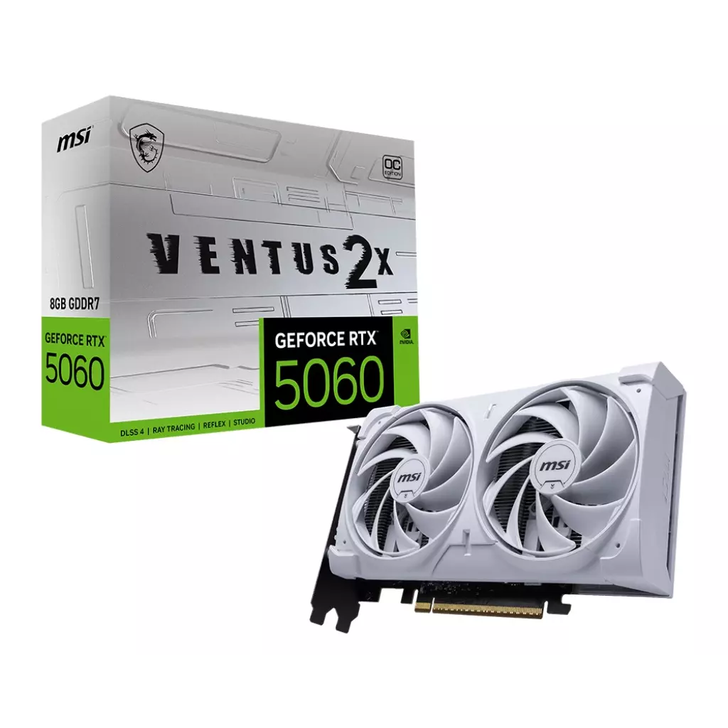 Obrázek produktu MSI GeForce RTX 5060 VENTUS 2X WHITE/OC/8GB/GDDR7