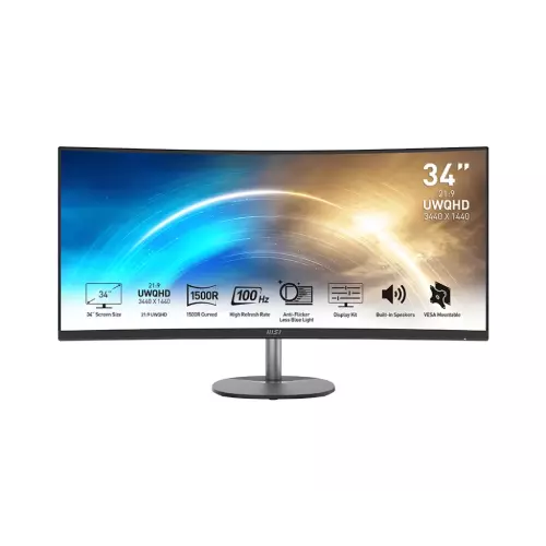 obrázek produktu MSI Pro/MP341CQ/34"/VA/wQHD/100Hz/1ms/Černá/3R
