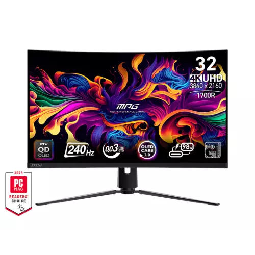 obrázek produktu MSI MPG/321CURX/31,5"/QD-OLED/4K UHD/240Hz/0,3ms/Černá/3R