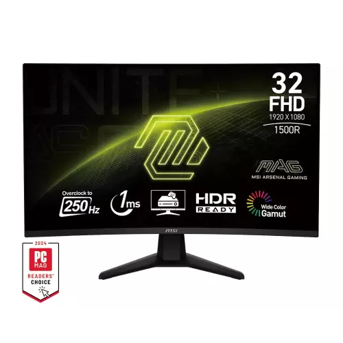 obrázek produktu MSI MAG/32C6X/31,5"/VA/FHD/250Hz/1ms/Černá/3R