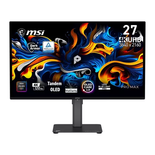 obrázek produktu MSI PRO MAX/271UPX12G/26,5"/QD-OLED/4K UHD/120Hz/0,03ms/Černá/3R