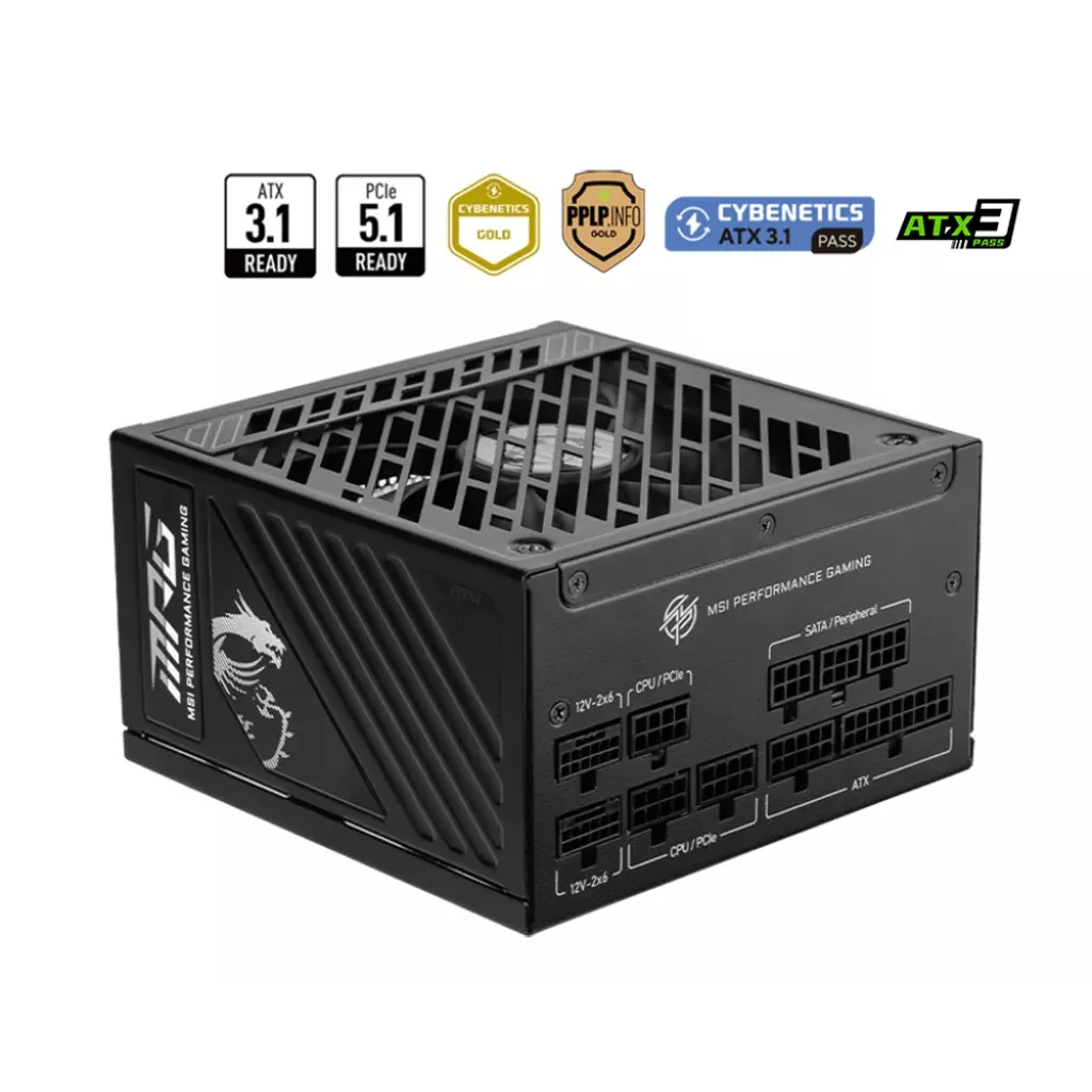 Obrázek produktu MSI zdroj MPG A1250GS PCIE5 1250W 80PLUS GOLD m